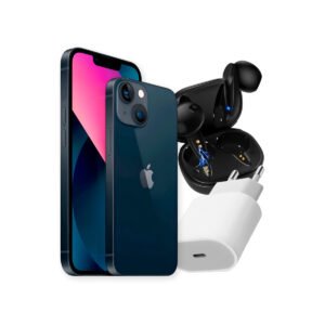 Kit iPhone 13 – 128gb (REF) + Auriculares Inalámbricos + Ficha de Carga 20W