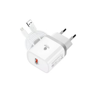 Kit Cargador + Cable Micro Usb + Auriculares Inalámbricos + Protector de Cargador Tomate