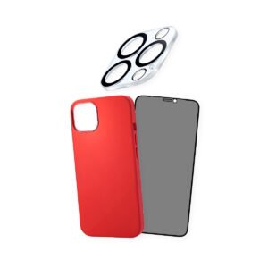 Kit para iPhone 13 Case + Vidrio Anti Espía + Protector de Cámara