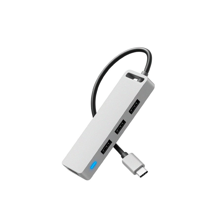 ADAPTADOR HUB TIPO C / 4 EN 1 / 1 USB 3.0 + 3 USB 2.0