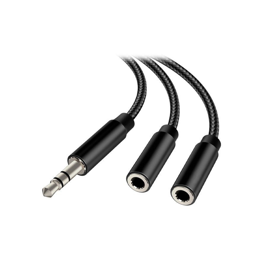 ADAPTADOR AUDIO 3.5MM 2 HEMBRAS 1 MACHO MICRO+AURICULAR