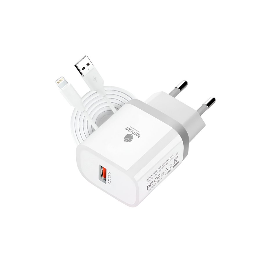 CARGADOR W + CABLE T-CH010 TOMATE - LIGHTNING
