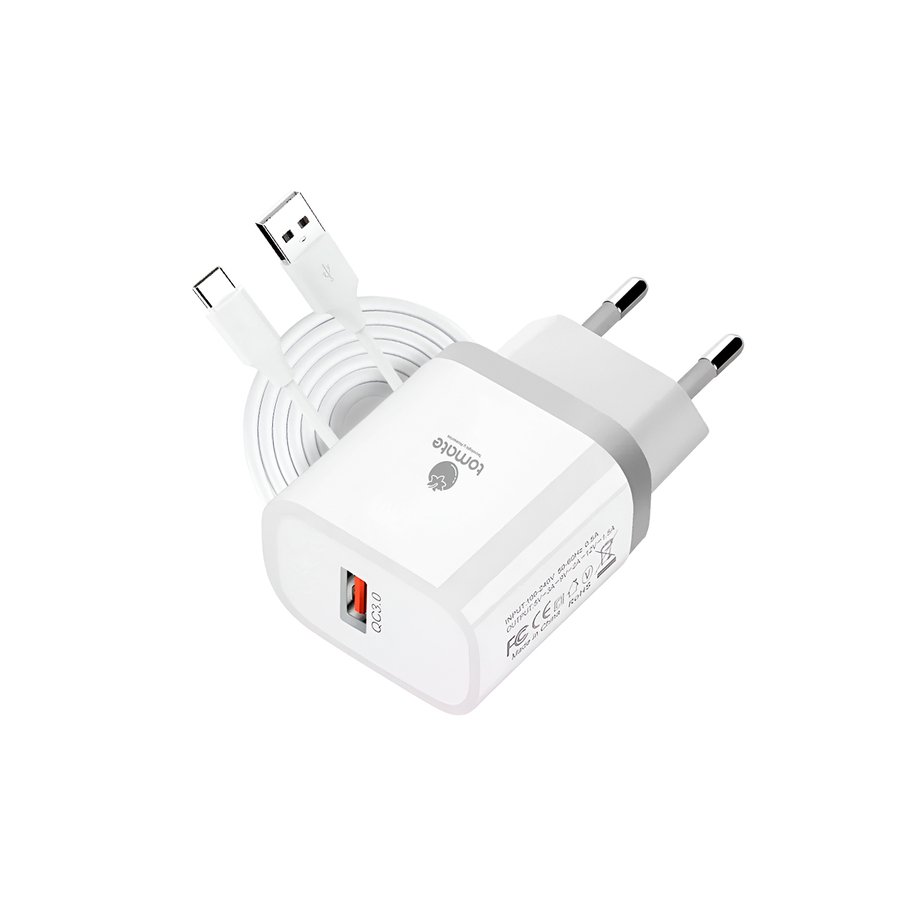 CARGADOR 20W + CABLE T-CH009 TOMATE TIPO-C