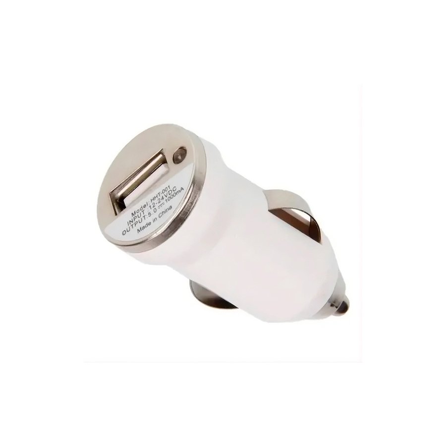 CARGADOR DE AUTO / USB 1 AMP / BLANCO / JK