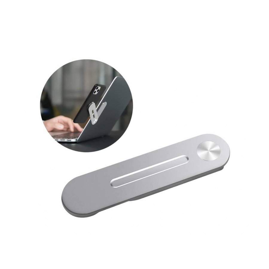 SOPORTE IMAN CELULAR P/ MONITOR PLATEADO