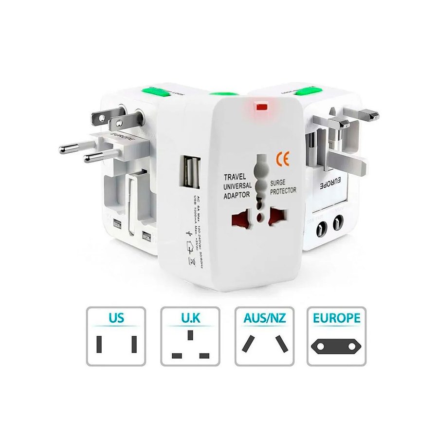 ADAPTADOR FICHA ENCHUFE VIAJE UNIVERSAL