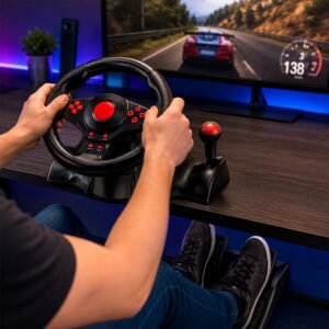 VOLANTE Y PEDALERA GAMER/ XZZ-VO-01 / X-LIZZARD
