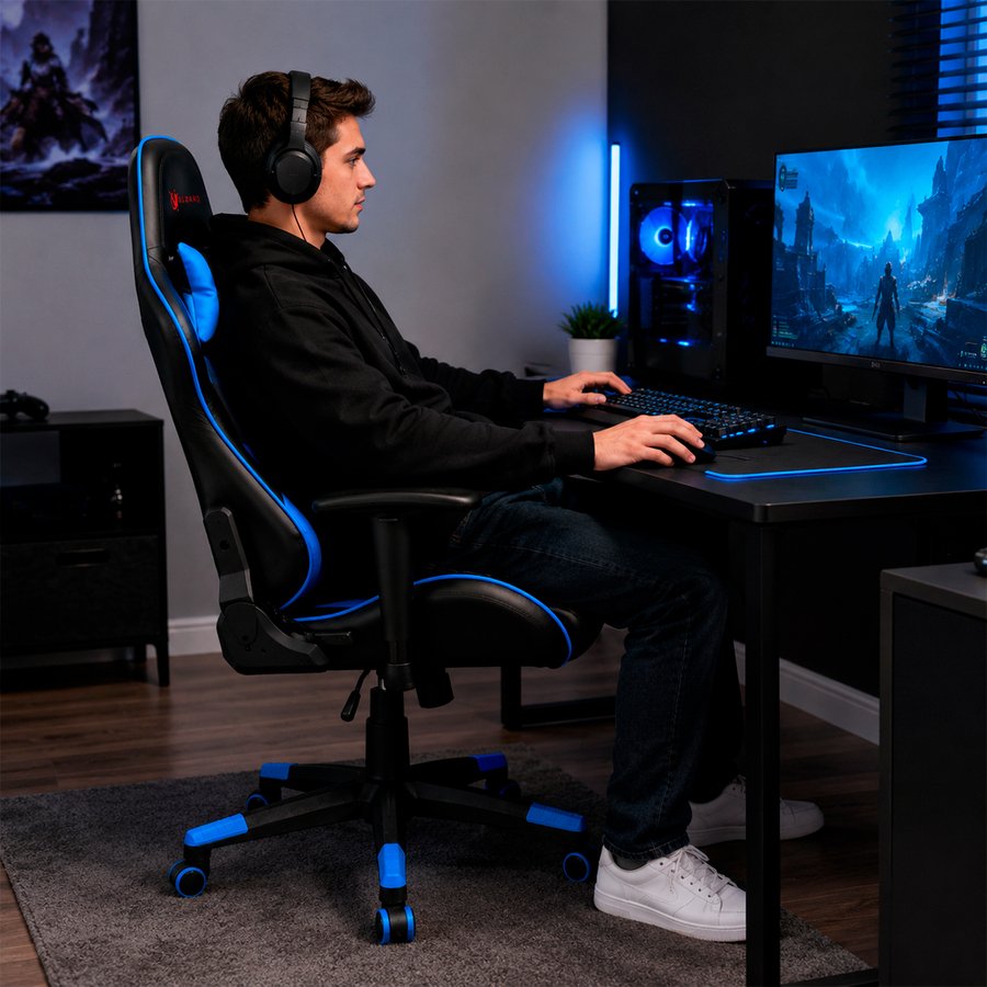 SILLA GAMER XZZ-SG-02A - X-LIZZARD AZUL