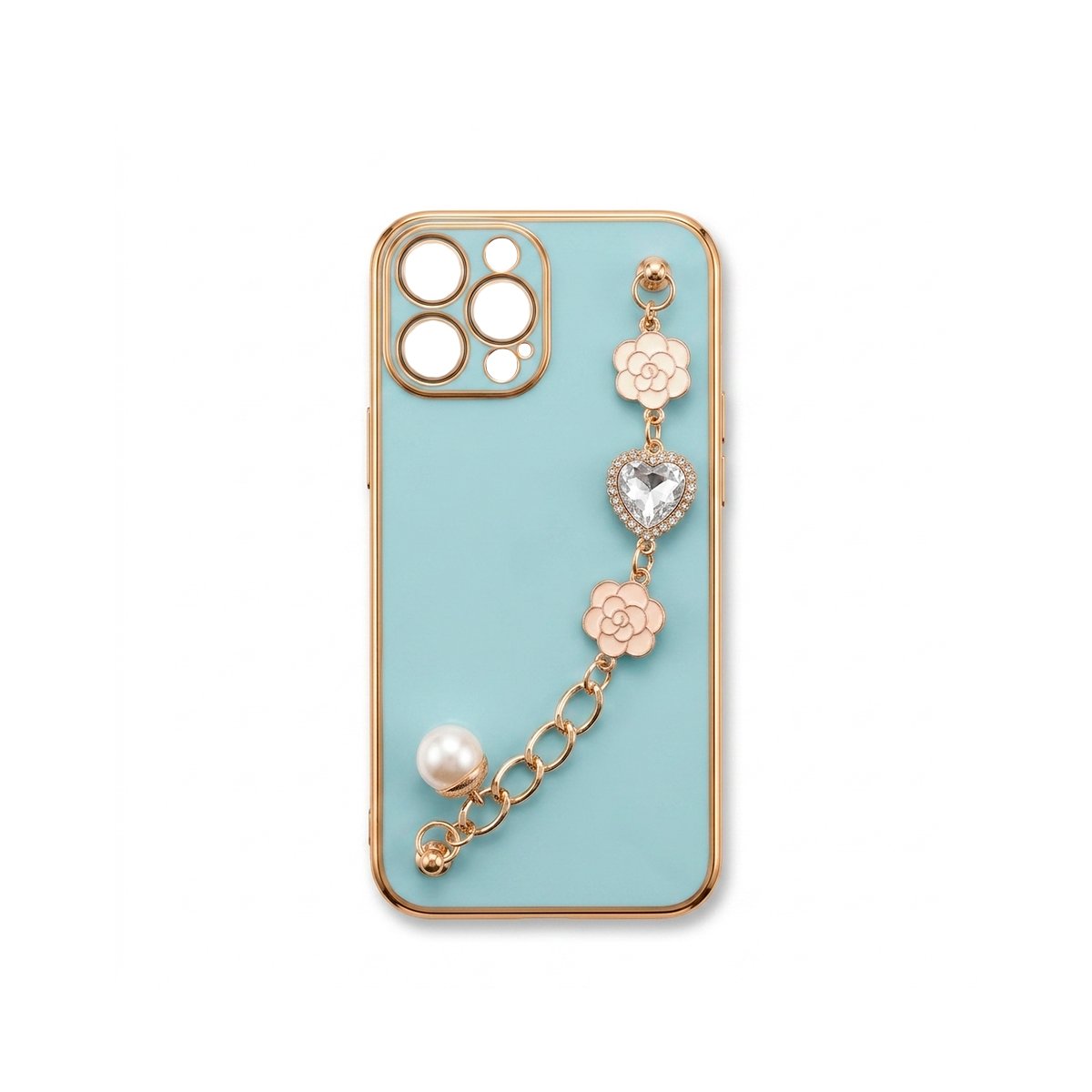 Case TPU Con Cadena - Celeste
