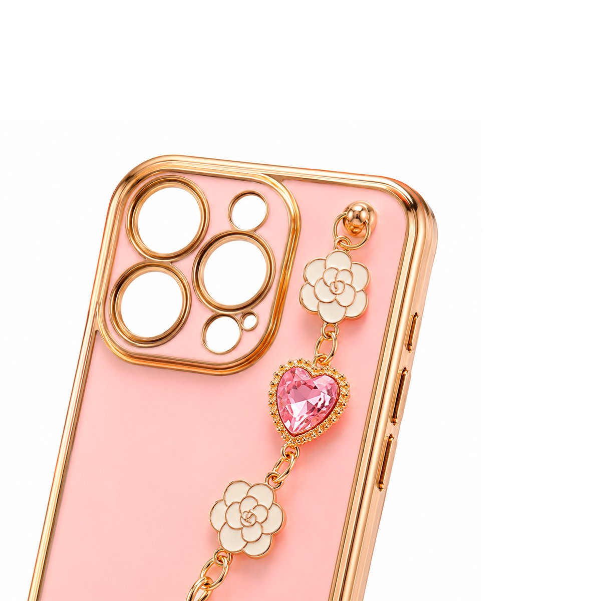 Case TPU Con Cadena - Rosada