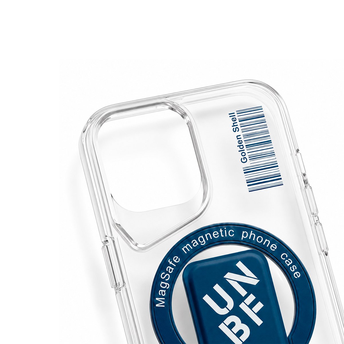 Case Transparente Con Soporte - Azul