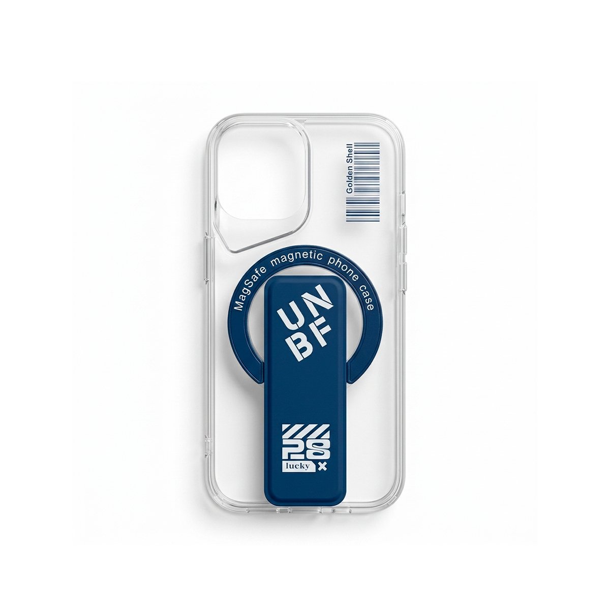 Case Transparente Con Soporte - Azul