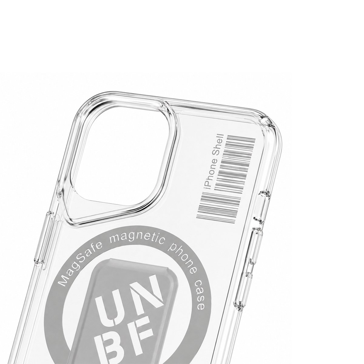 Case Transparente Con Soporte - Gris