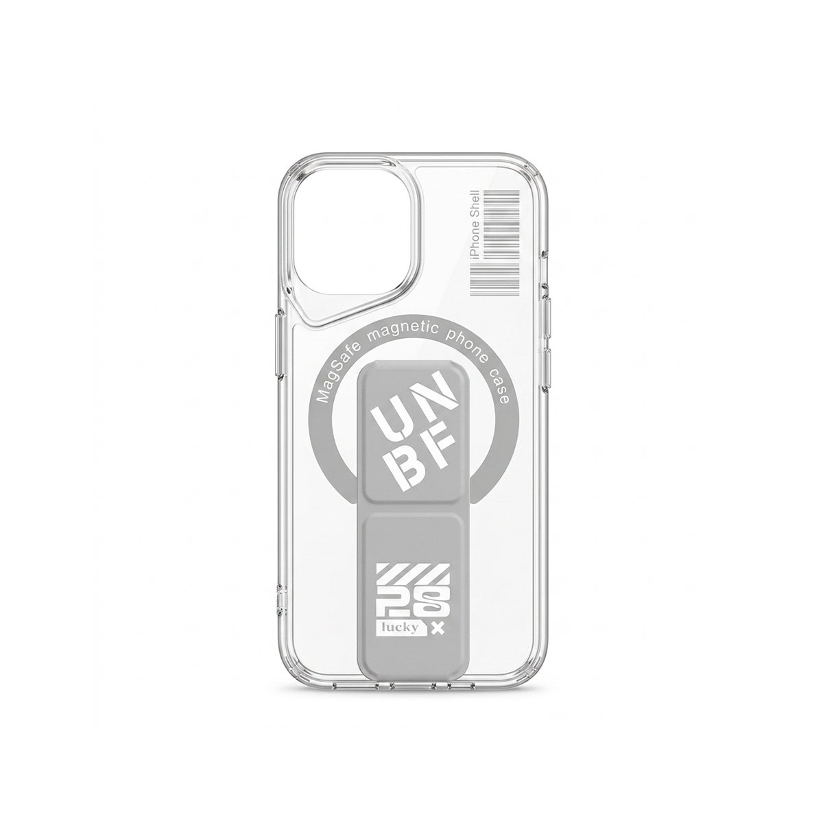 Case Transparente Con Soporte - Gris