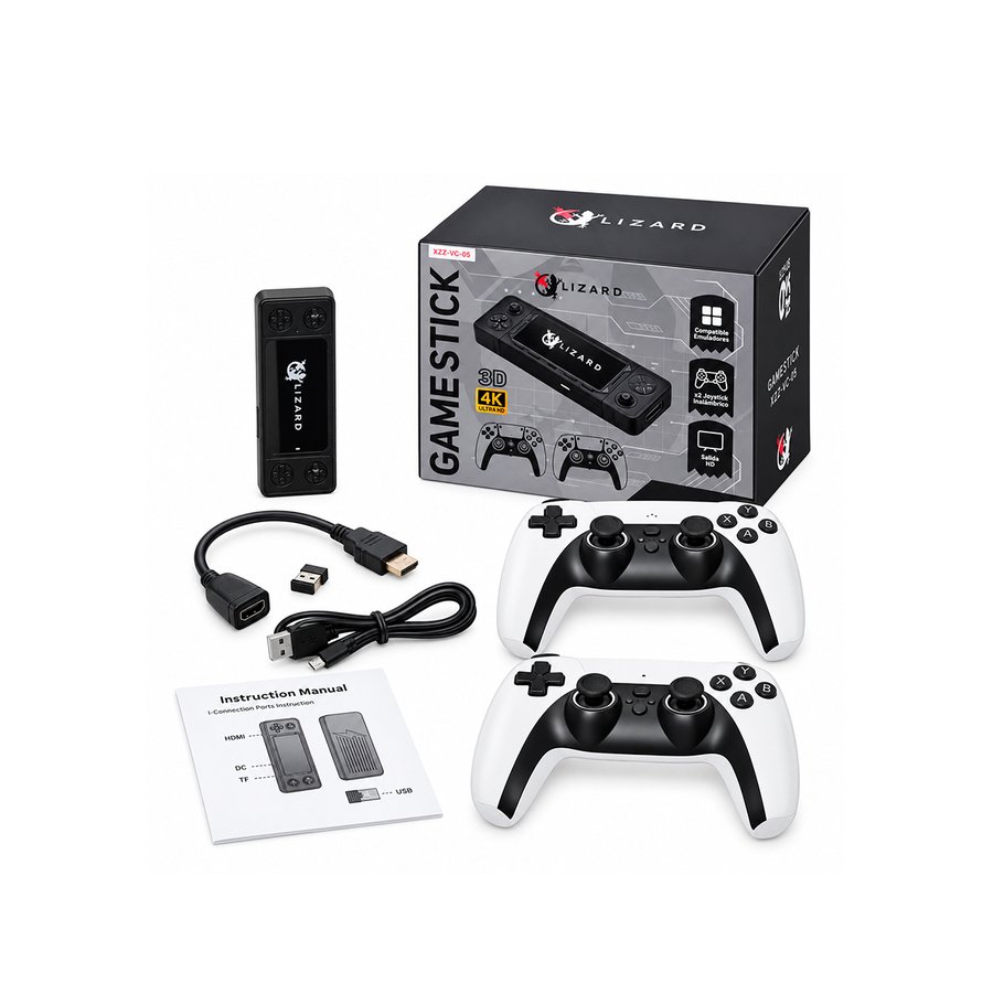 CONSOLA GAMER STICK PARA TV XZZ-VG-05 64GB / 4K / X-LIZZARD