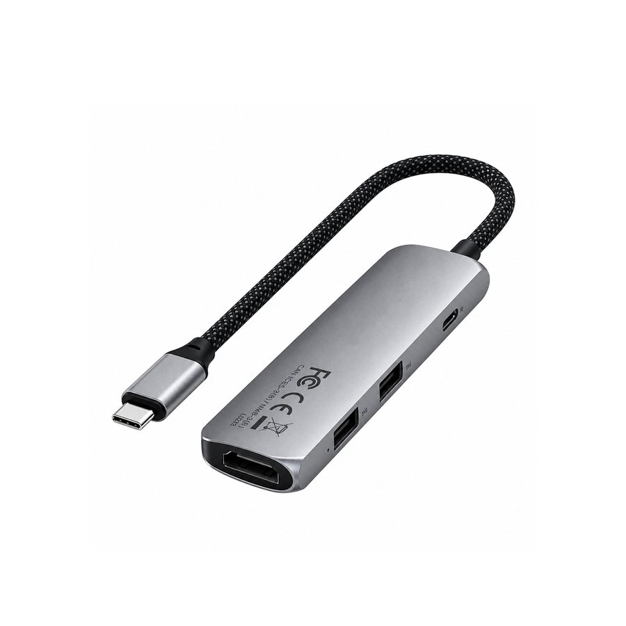 ADAPTADOR HUB TIPO C / 4 EN 1 / HDMI + 2 USB + 1 USB C
