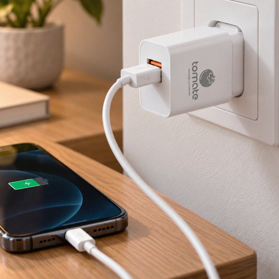 CARGADOR DE PARED TOMATE USB 20W 3.0  T-CH001