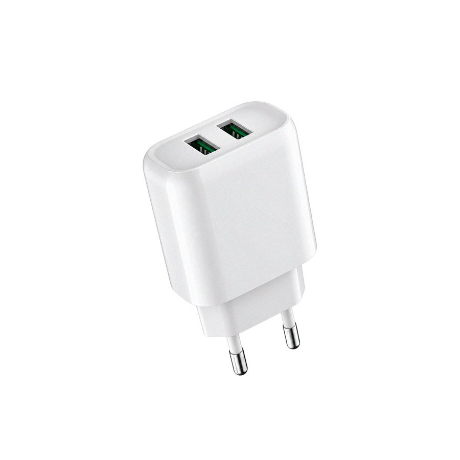 CARGADOR DE PARED DOBLE USB 3400 MAH 10W BLANCO